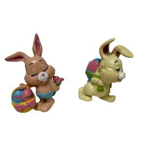 Cotton Tail Kids Easter Bunny Miniature Figures W Berrie PVC Rabbits 1980s Retro